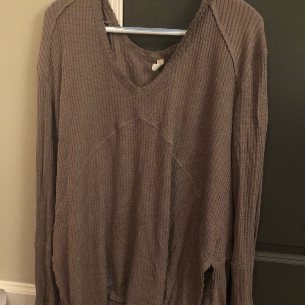 Free People brown henley top